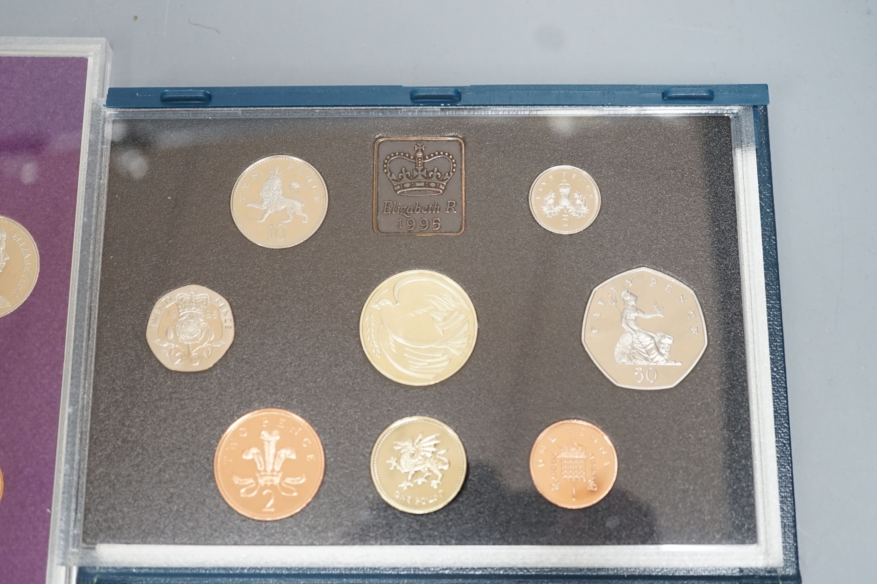 A group of UK proof and UNC coins